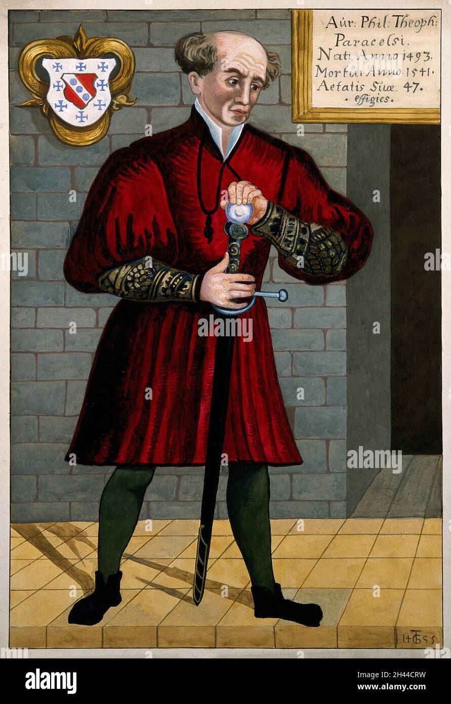 Hohenheim [Paracelsus]. Acquerello dopo [T. G.], 1455. Foto Stock