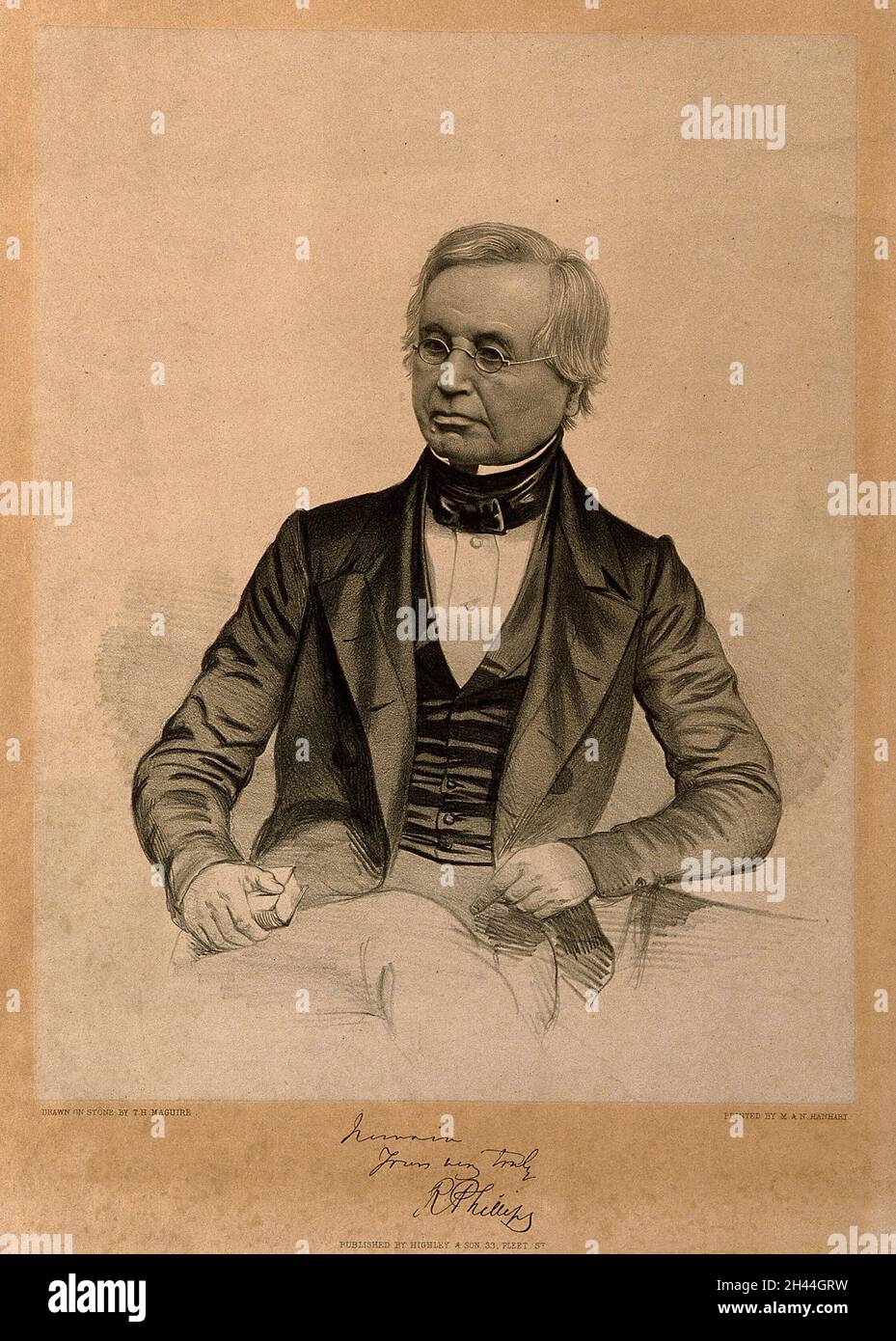 Richard Phillips. Litografia di T. H. Maguire. Foto Stock