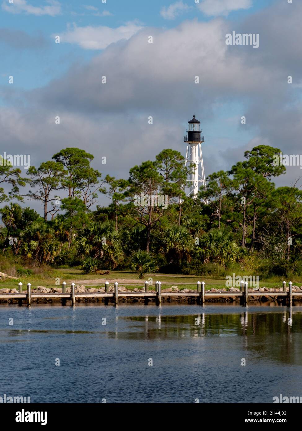 Colpo verticale del faro di Capo San Blas Foto Stock