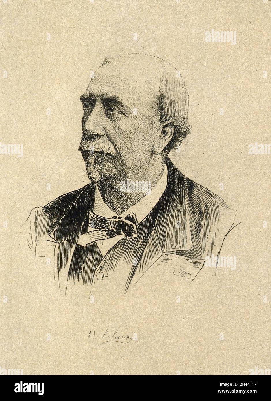 Guillaume-Louis Figuier. Incisione di A. Lalauze. Foto Stock