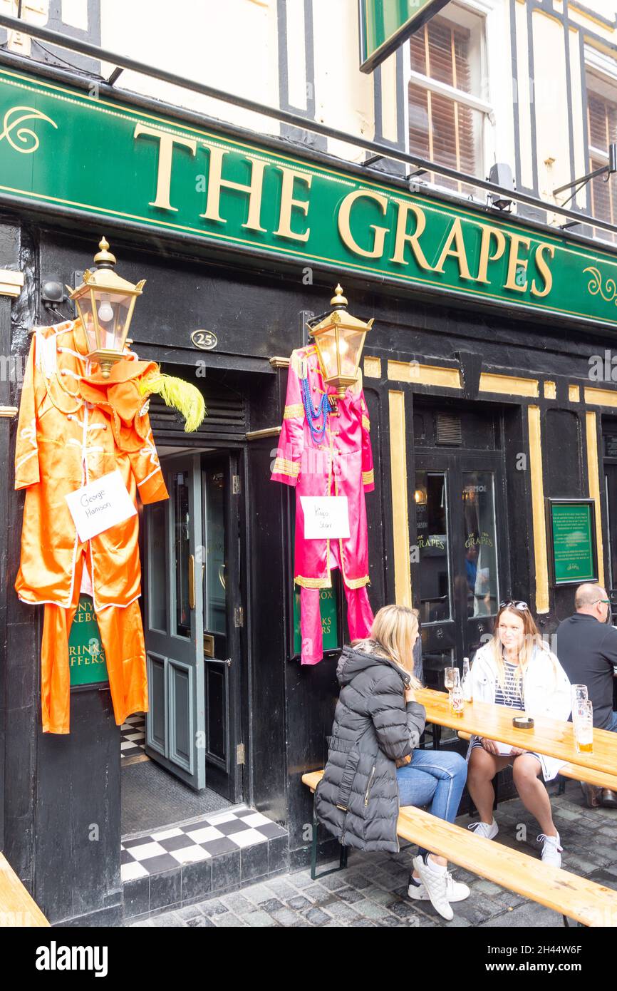 The Grapes of Mathew Street Pub, Mathew Street, Liverpool, Merseyside, Inghilterra, Regno Unito Foto Stock