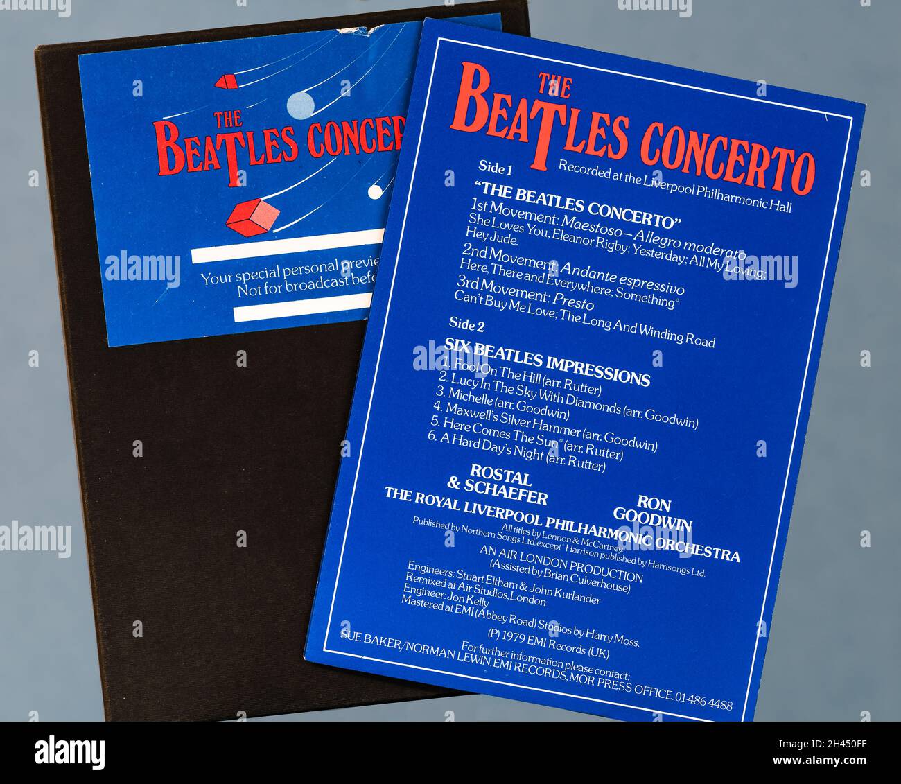Memories of EMI - Box set TAPE con il concerto dei Beatles registrato presso la Liverpool Philharmonic Hall dal Royal Liverpool Philharmonic Orchestr Foto Stock