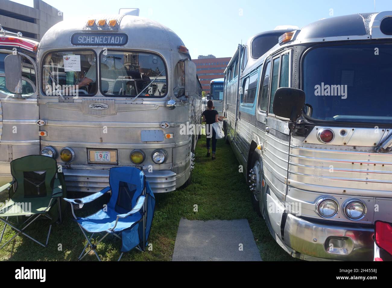 Evansville Antique Bus Gathering 2018 Foto Stock