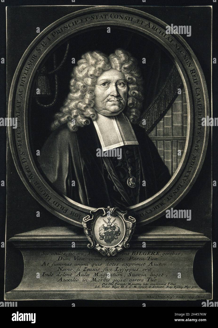 Johann Friedrich Bilger. Mezzotinta di E. C. Heiss. Foto Stock