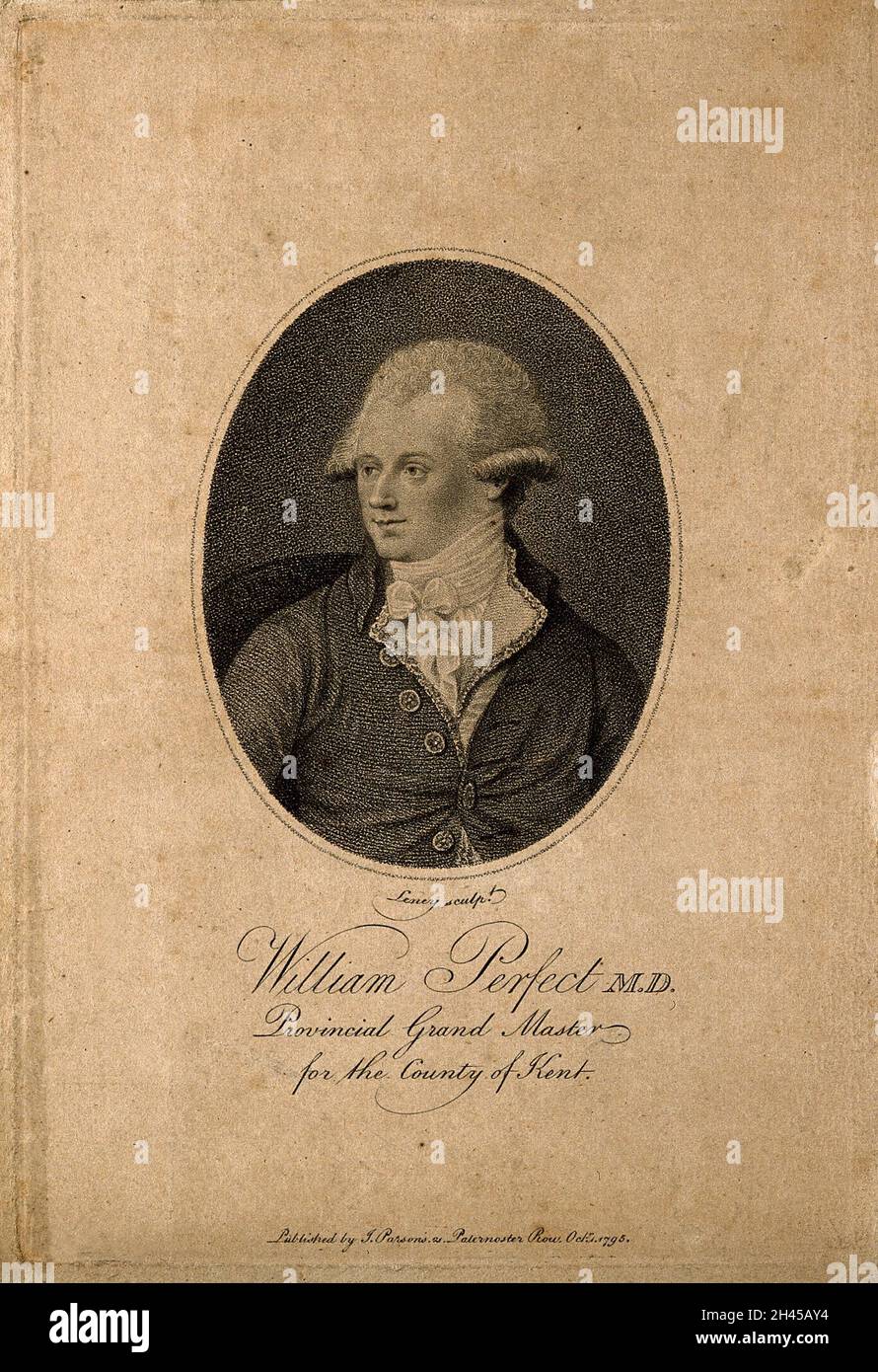 William perfetto. Incisione a stiletto di W. S. Leney, 1795. Foto Stock