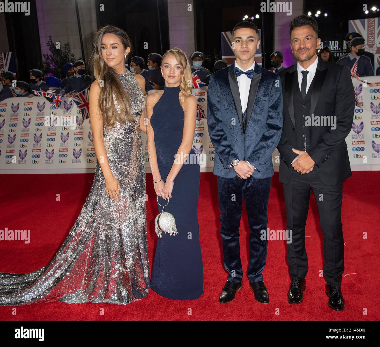 LONDRA - INGHILTERRA 30 OTT: Emily MacDonagh, Princess Andre, Junior Andre e Peter Andre partecipano ai premi Pride of Britain in collaborazione con TSB a t Foto Stock