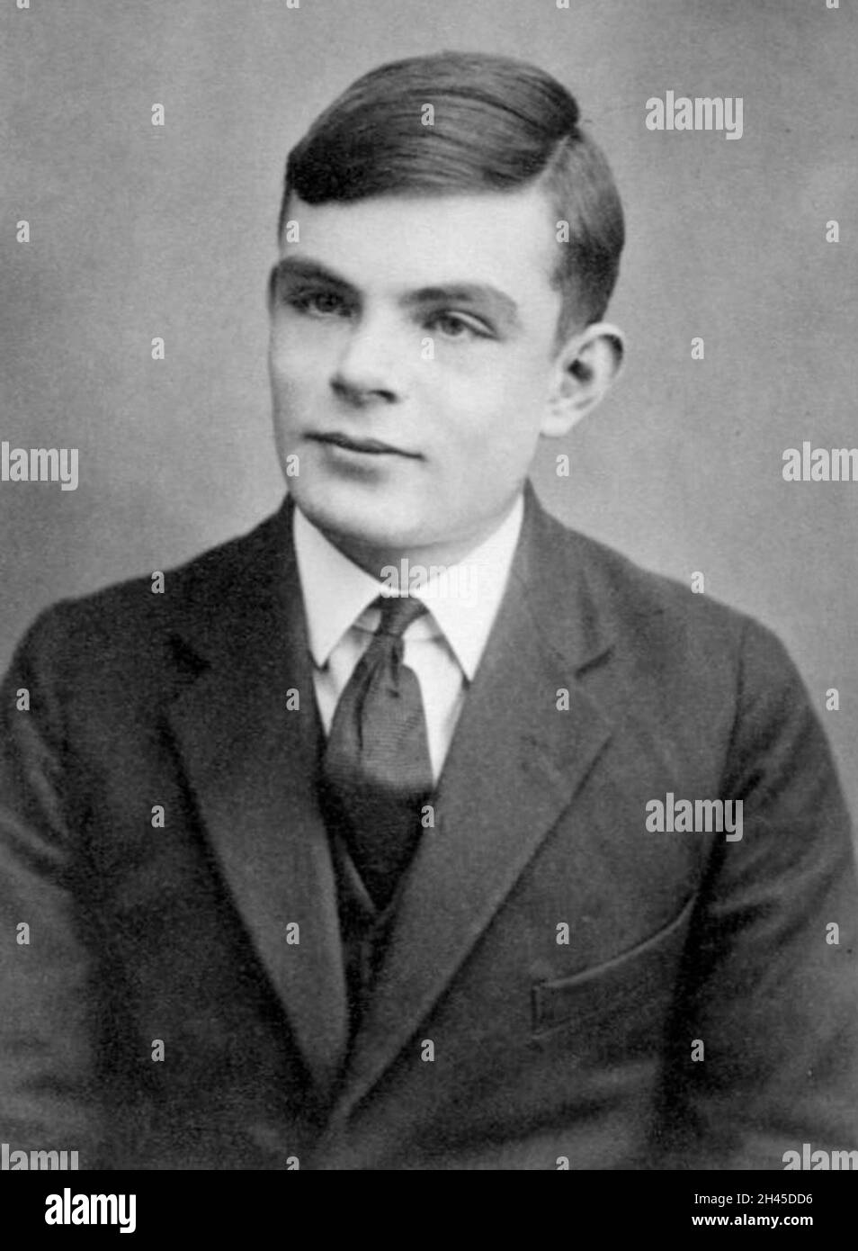 Ritratto del matematico e crittografo britannico Alan Turing Foto Stock