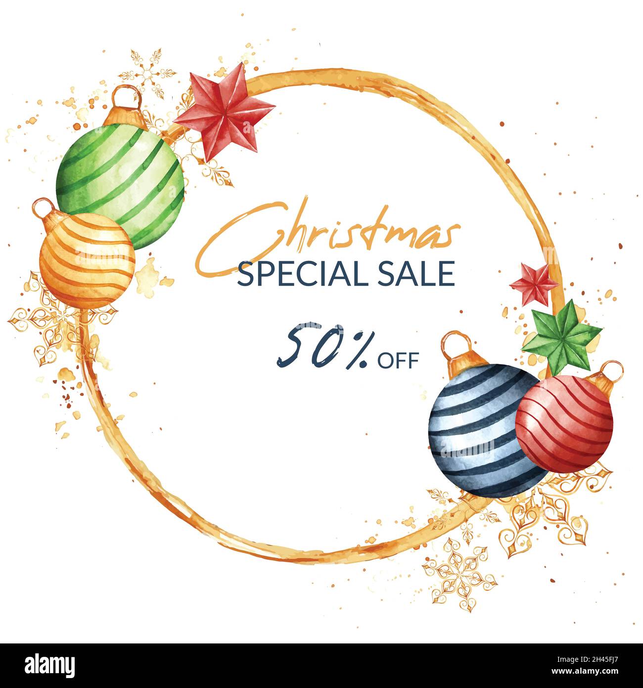 acquerello natale vendita vettore disegno illustrazione Illustrazione Vettoriale