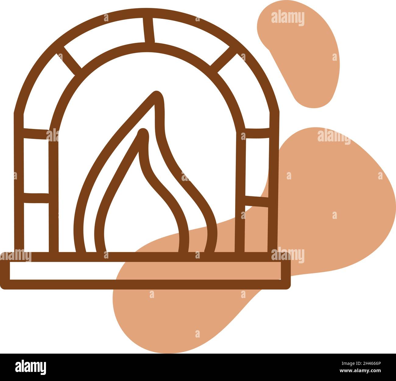 Forno fuoco buca, illustrazione, vettore, su uno sfondo bianco. Illustrazione Vettoriale