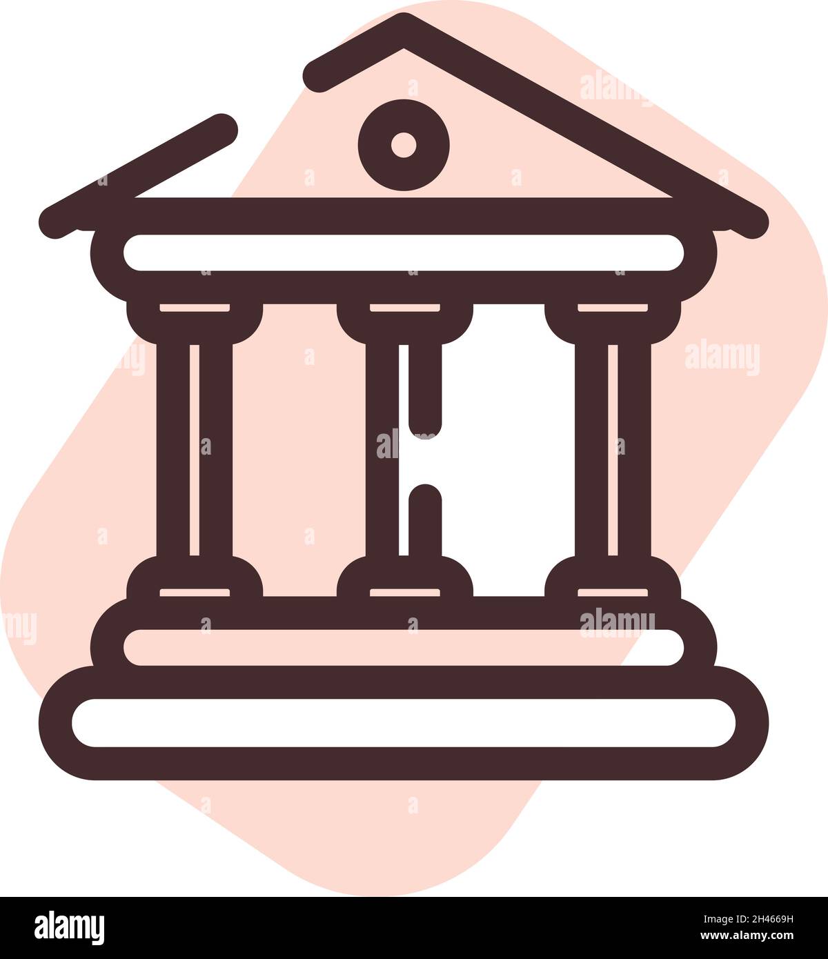 Edificio bancario, illustrazione, vettore, su sfondo bianco. Illustrazione Vettoriale