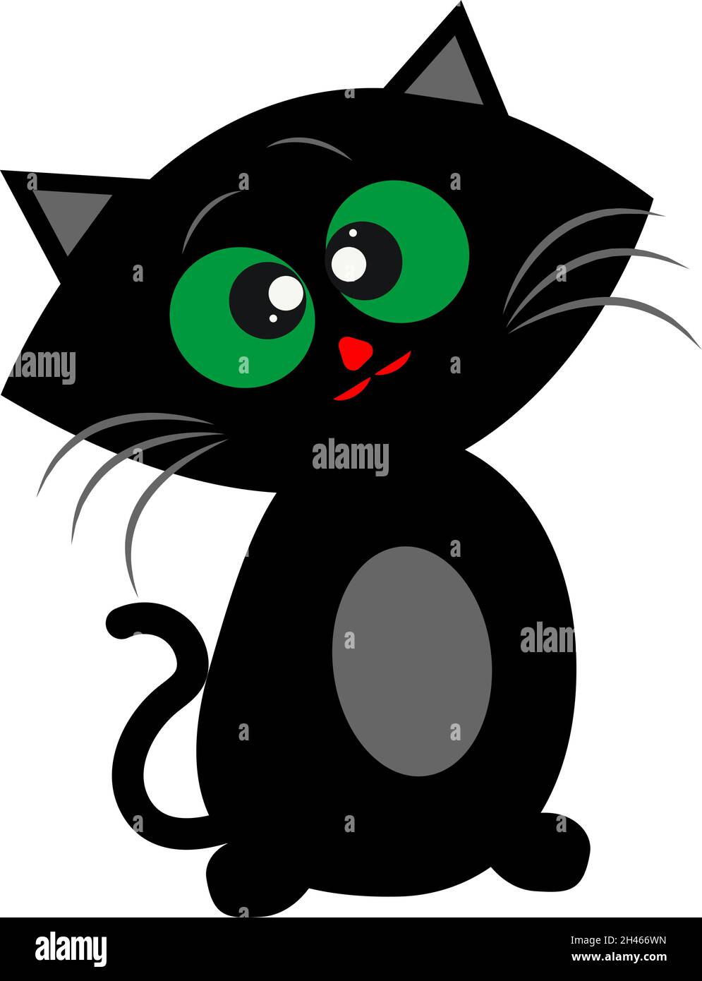 Gatto pazzo, illustrazione, vettore, su sfondo bianco. Illustrazione Vettoriale