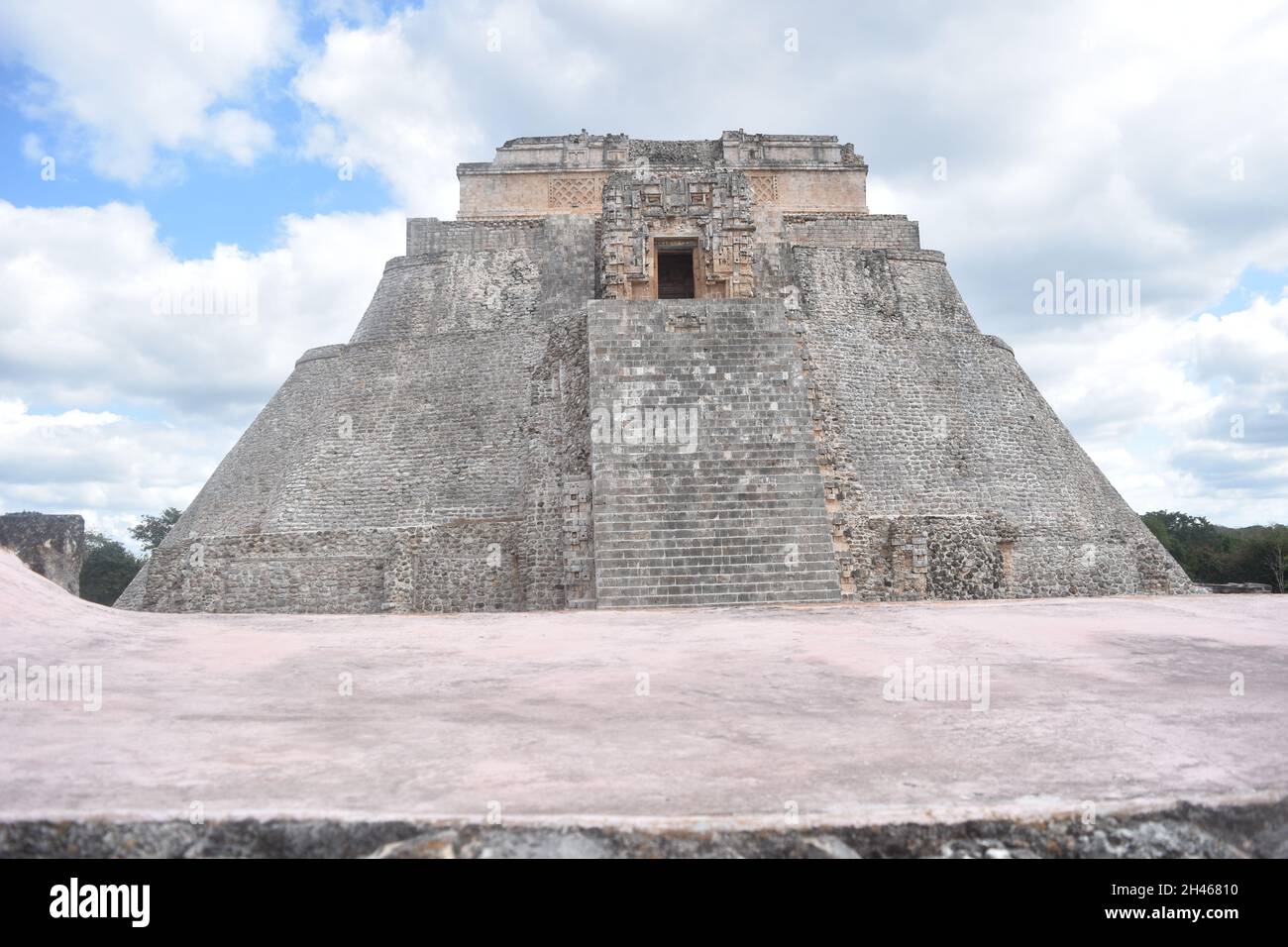 La piramide del mago, Uxmal, Yucatan, Messico Foto Stock