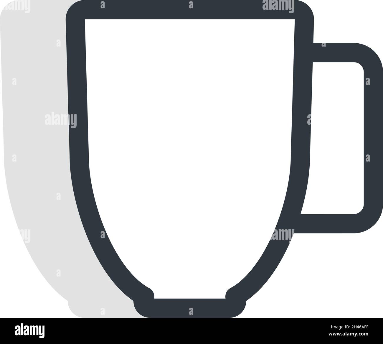 Tazza alta bianca, illustrazione, vettore, su sfondo bianco. Illustrazione Vettoriale