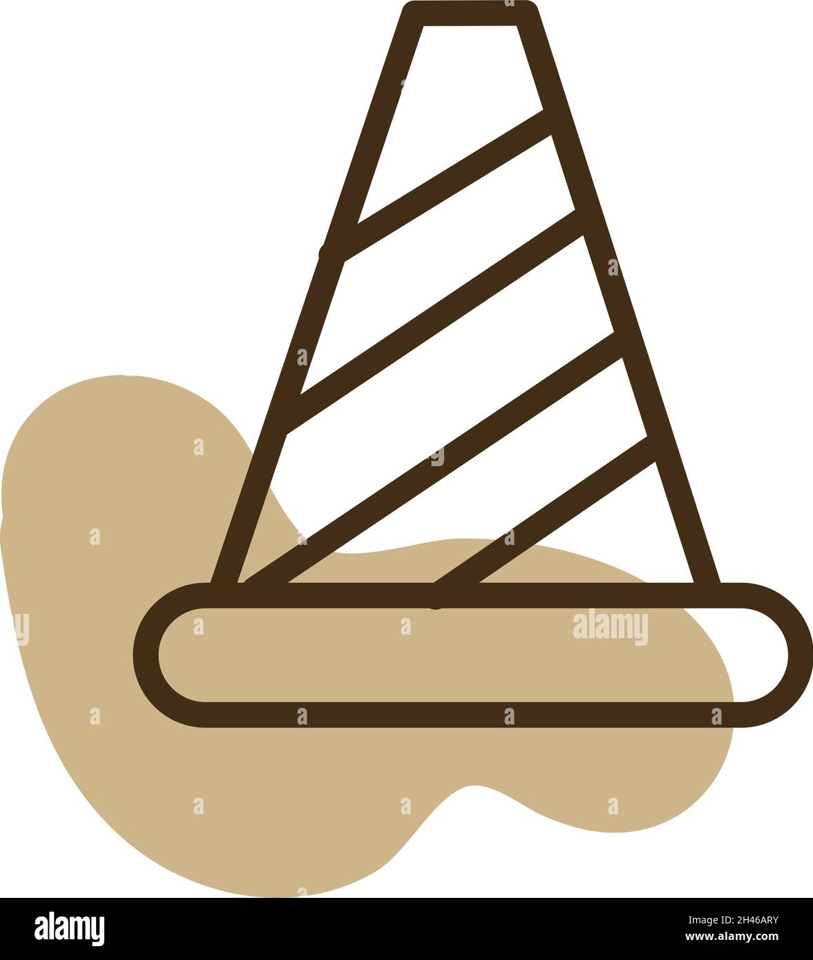 Cartello con il simbolo del cono stradale, illustrazione, vettore, su sfondo bianco. Illustrazione Vettoriale