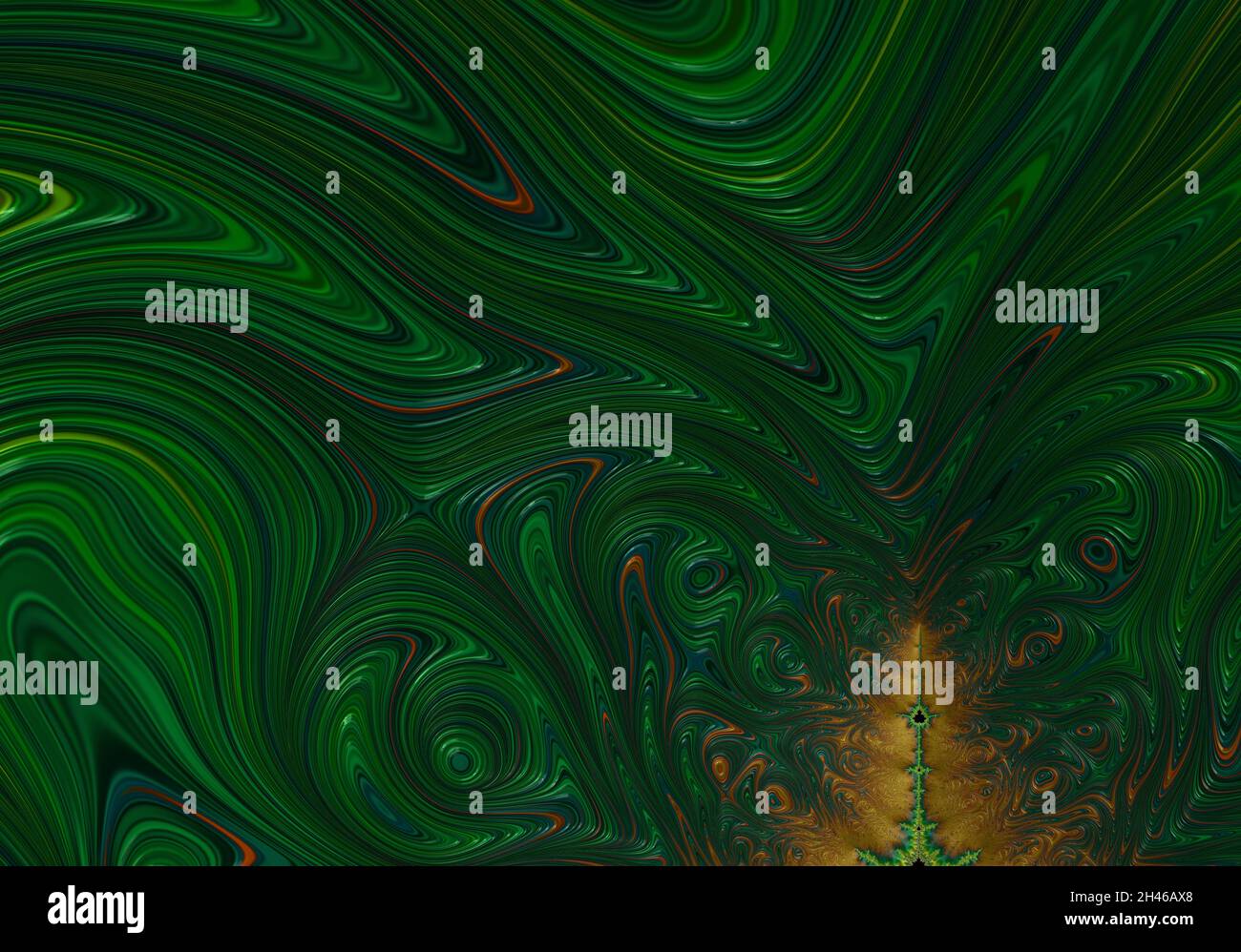 Sfondo floreale verde astratto generato automaticamente utilizzando il frattale Mandelbrot Foto Stock