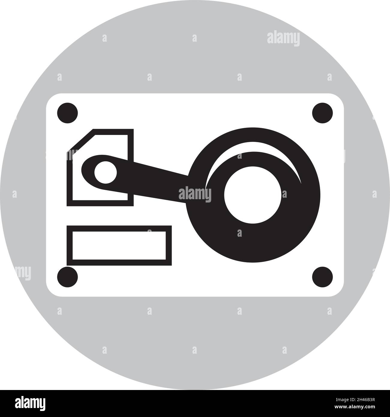 Disco rigido del computer, illustrazione, vettore, su sfondo bianco. Illustrazione Vettoriale