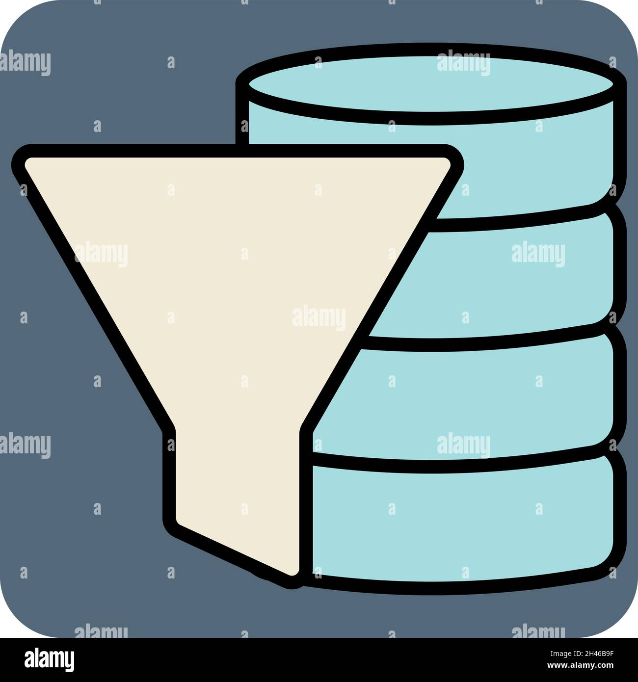 Denaro con imbuto, illustrazione, vettore, su sfondo bianco. Illustrazione Vettoriale