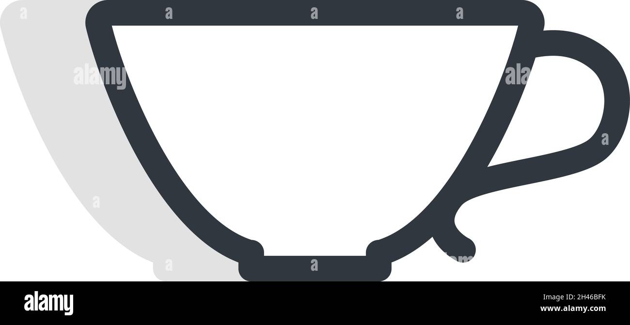 Piccola tazza bianca, illustrazione, vettore, su sfondo bianco. Illustrazione Vettoriale