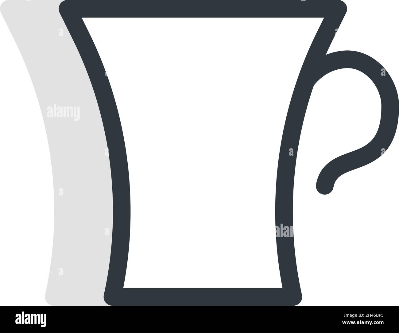 Tazza bianca fragile, illustrazione, vettore, su sfondo bianco. Illustrazione Vettoriale