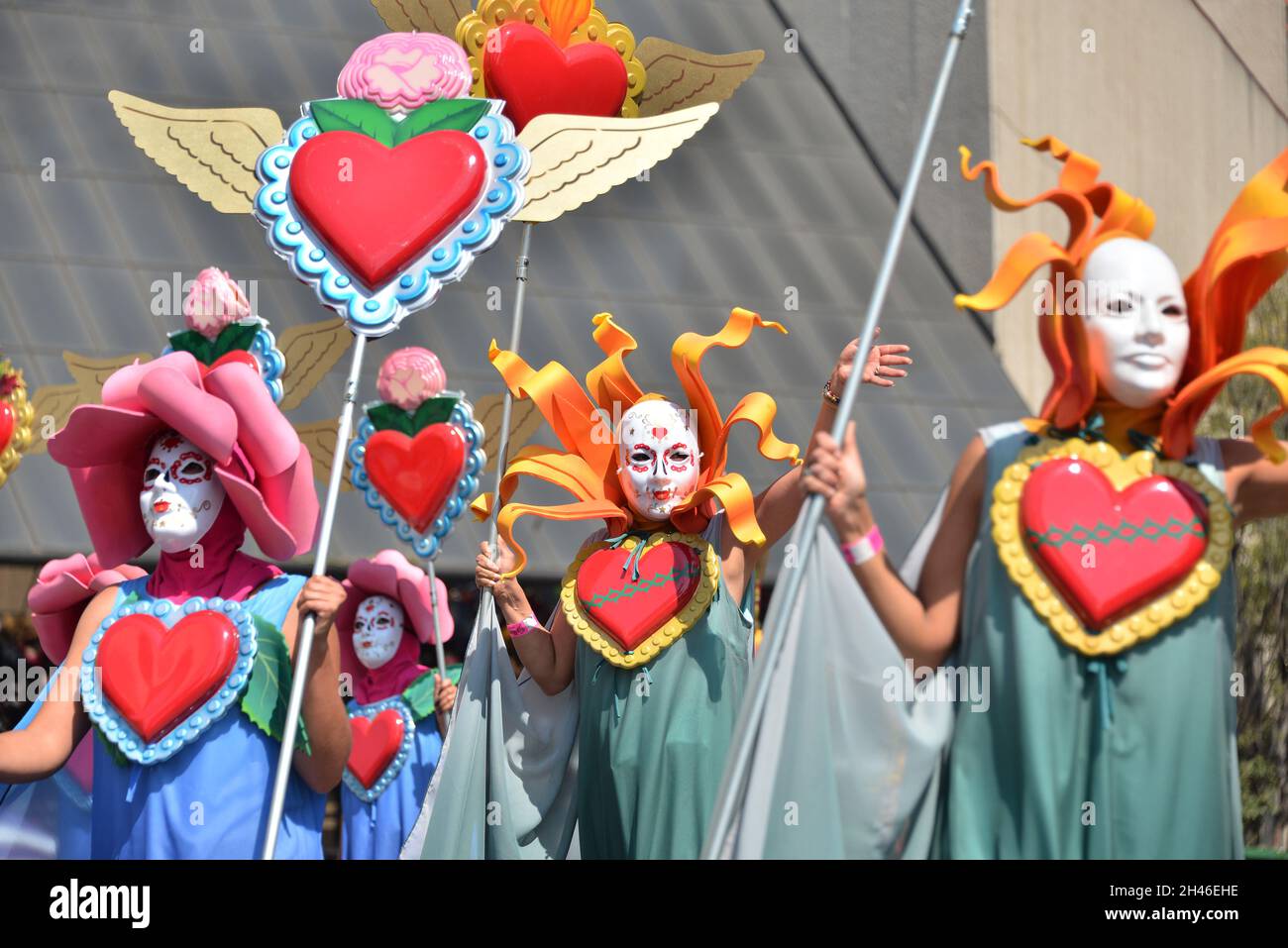 Non esclusiva: I partecipanti prendono parte alla Giornata Internazionale dei morti Parade "celebrando la vita" nell'ambito della Giornata messicana del cele morto Foto Stock