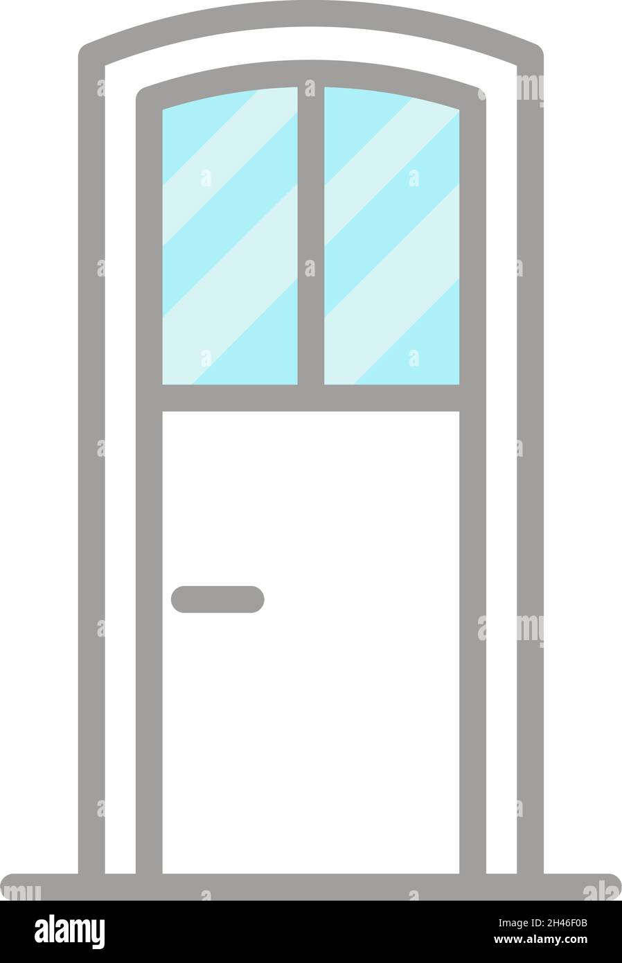 Porta decorativa bianca, illustrazione, vettore, su sfondo bianco. Illustrazione Vettoriale