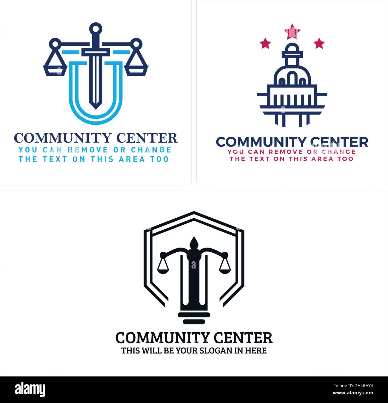 Moderno centro organizzazione no profit legge pilastro scala logo design Illustrazione Vettoriale