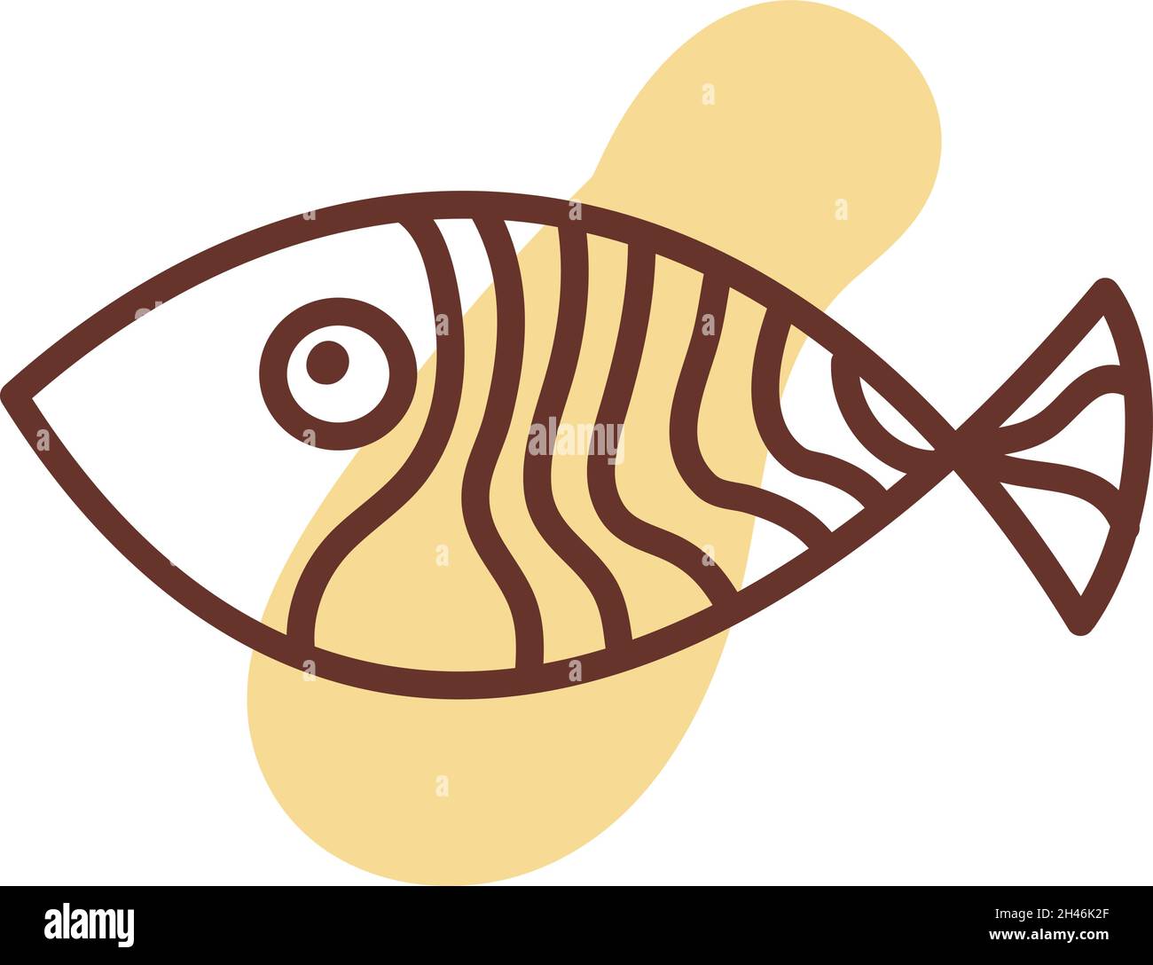 Acquario pesce giallo, illustrazione, vettore, su sfondo bianco. Illustrazione Vettoriale