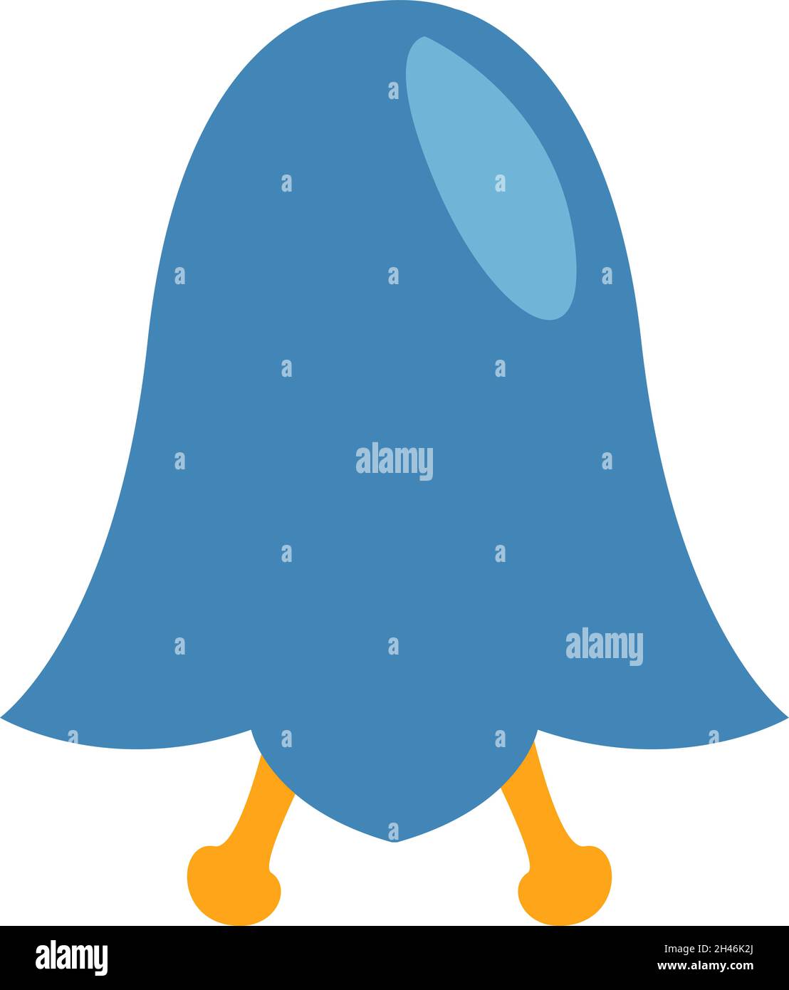 Campanello blu, illustrazione, vettore, su sfondo bianco. Illustrazione Vettoriale