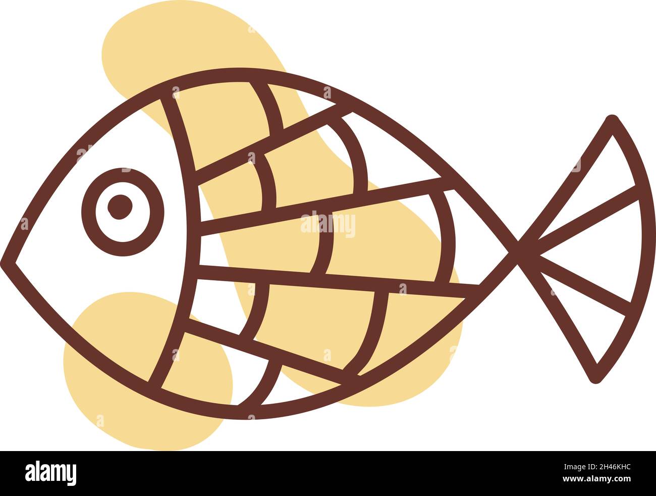 Pesce giallo acquario con rettangoli, illustrazione, vettore, su sfondo bianco. Illustrazione Vettoriale