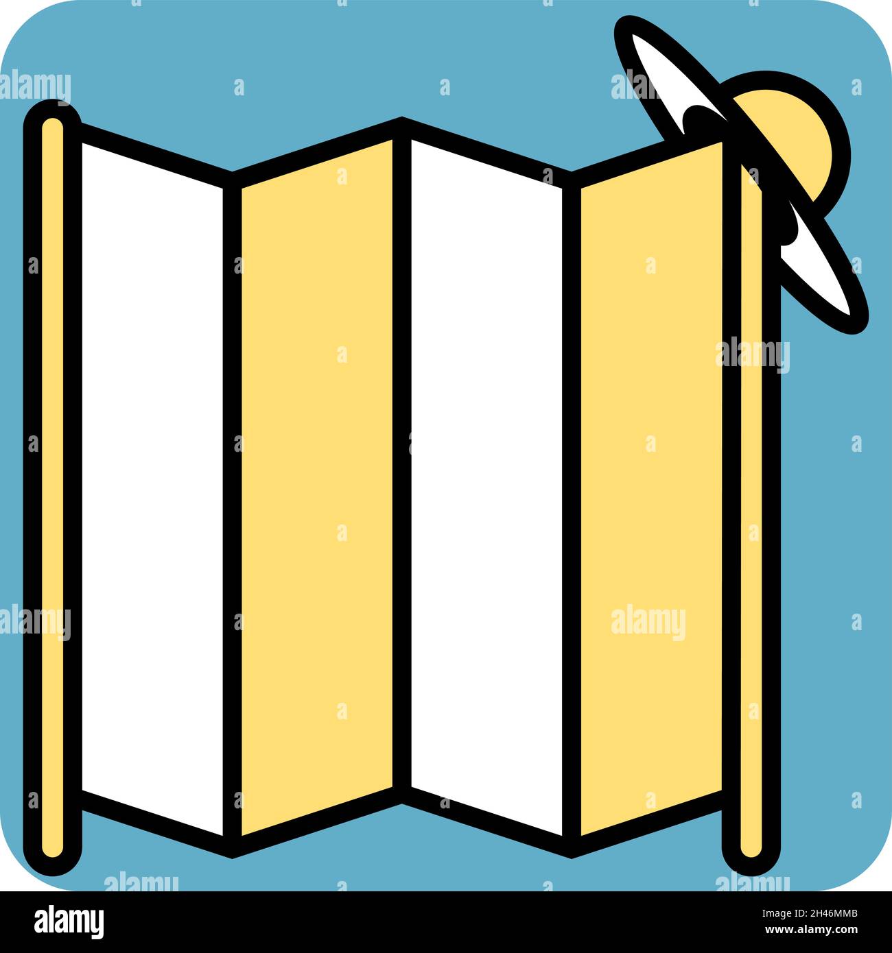 Armadietto giallo, illustrazione, vettore, su sfondo bianco. Illustrazione Vettoriale