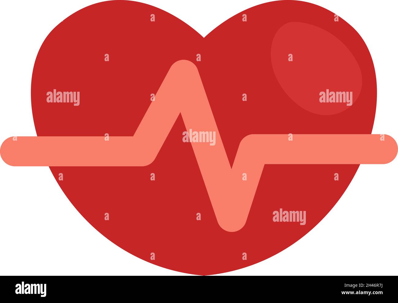 Heartbeat sano, illustrazione, vettore, su uno sfondo bianco. Illustrazione Vettoriale