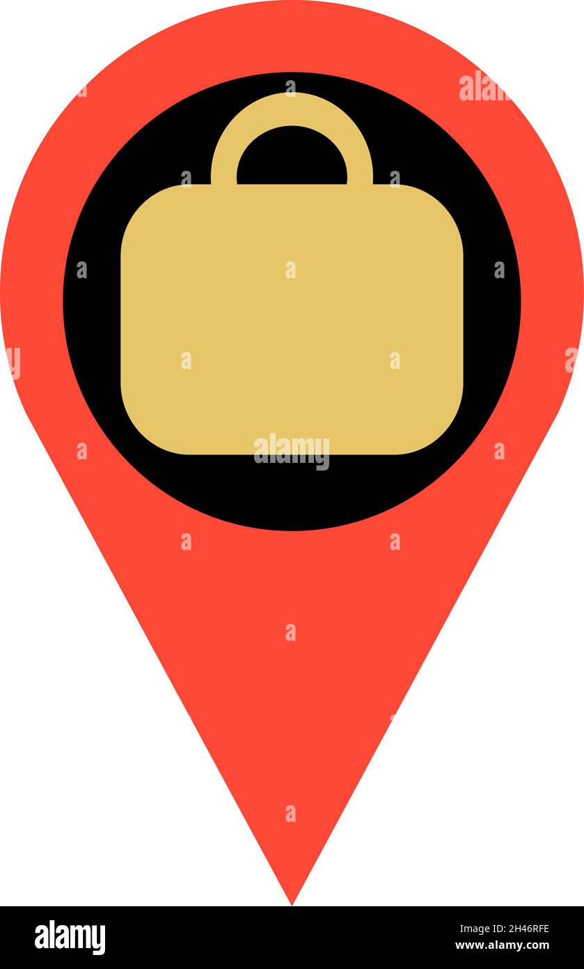 Posizione valigia , illustrazione, vettore, su sfondo bianco. Illustrazione Vettoriale