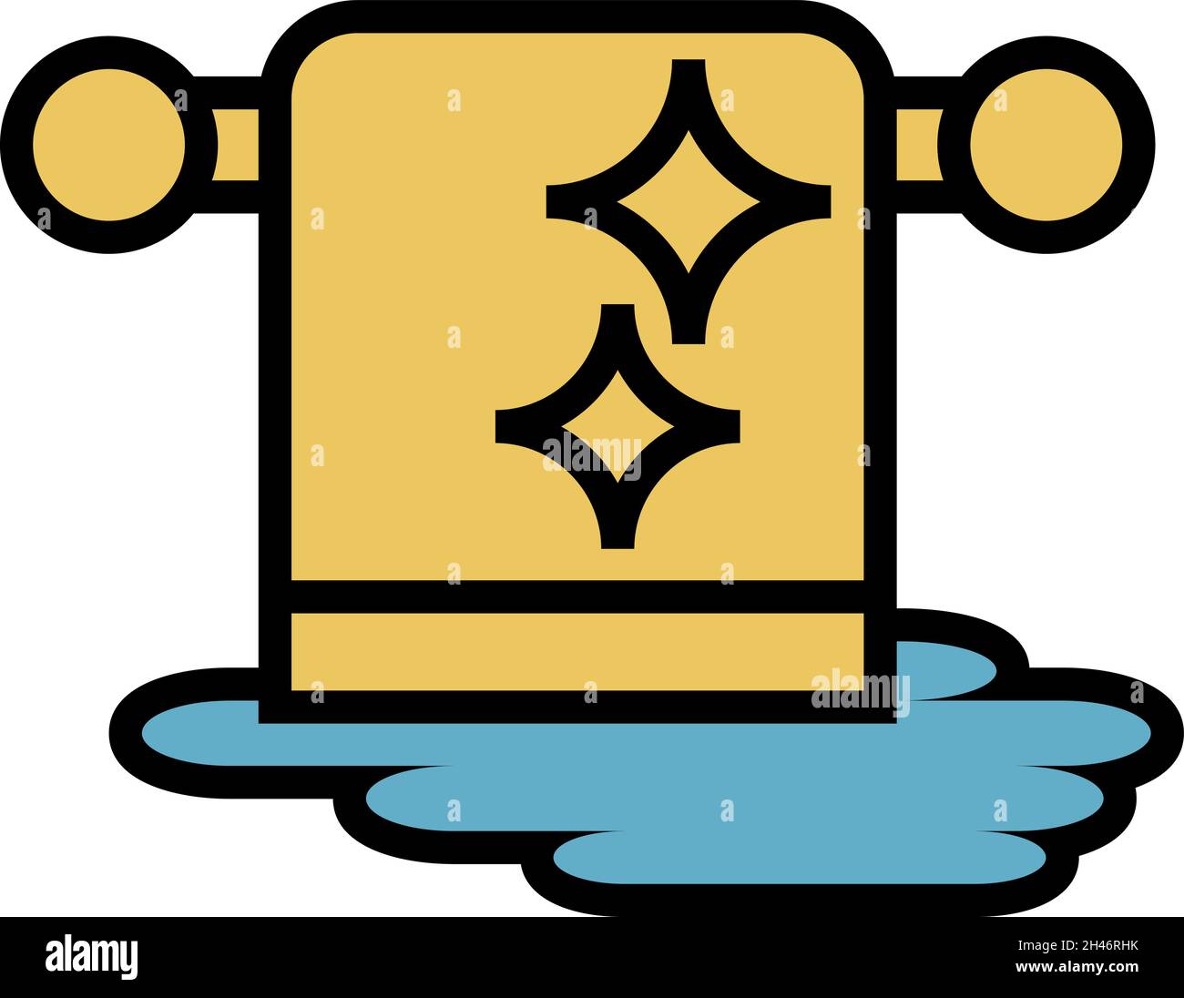 Asciugamano, illustrazione, vettore, su sfondo bianco. Illustrazione Vettoriale