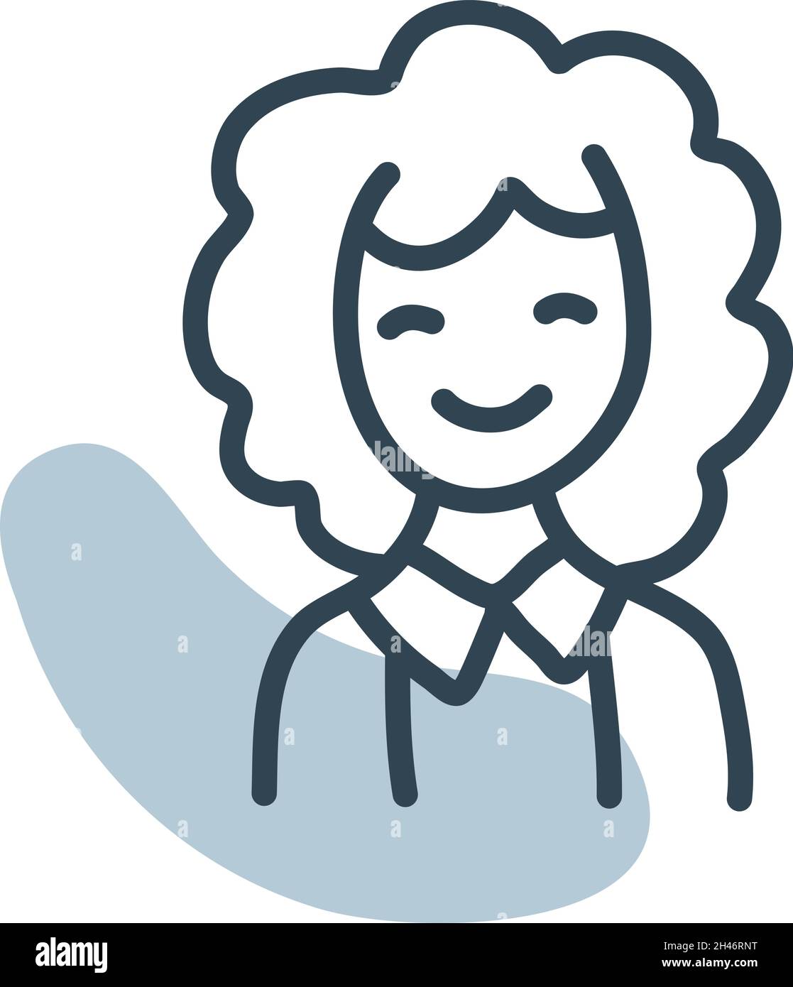 Donna in ufficio, illustrazione, vettore, su sfondo bianco. Illustrazione Vettoriale