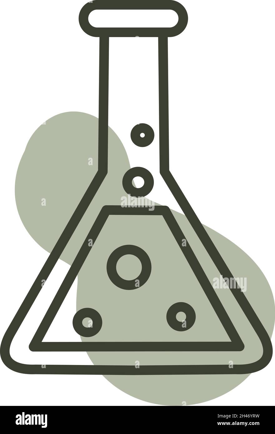 Bottiglia chimica scolastica, illustrazione, vettore, su sfondo bianco. Illustrazione Vettoriale