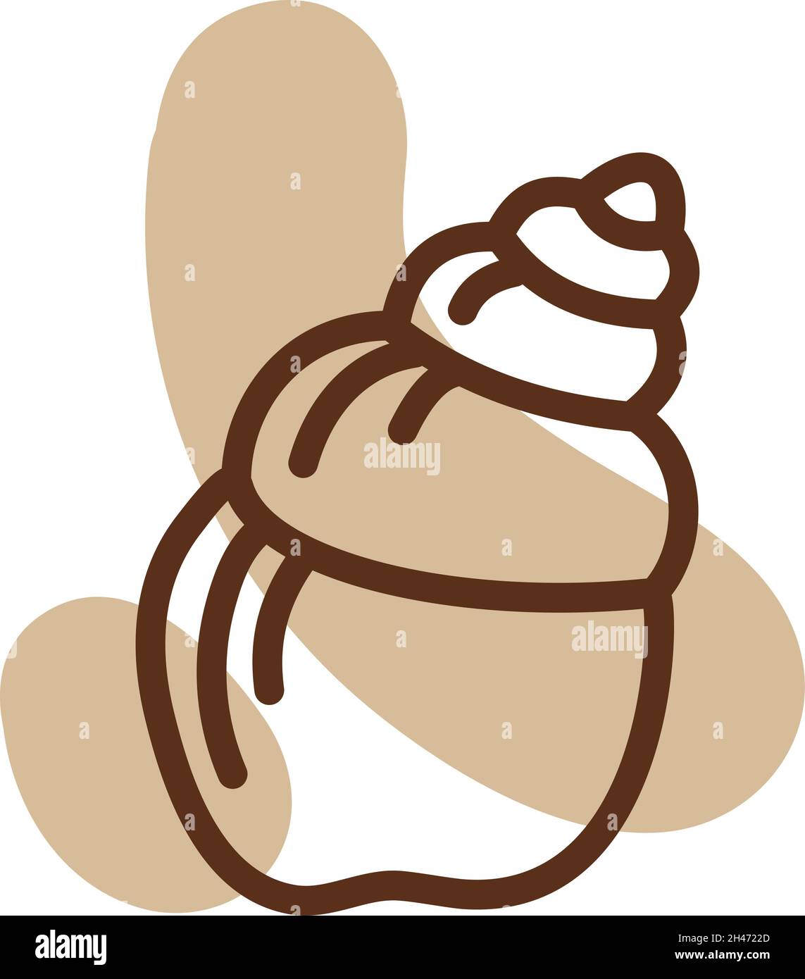 Piccola conchiglia oceanica, illustrazione, vettore, su sfondo bianco. Illustrazione Vettoriale