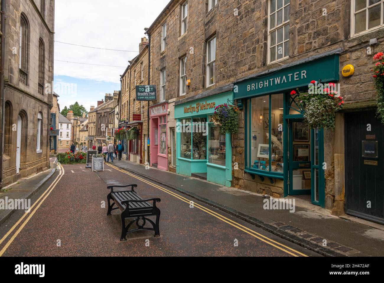 Alnwick Town Center, Northumberland, Regno Unito Foto Stock