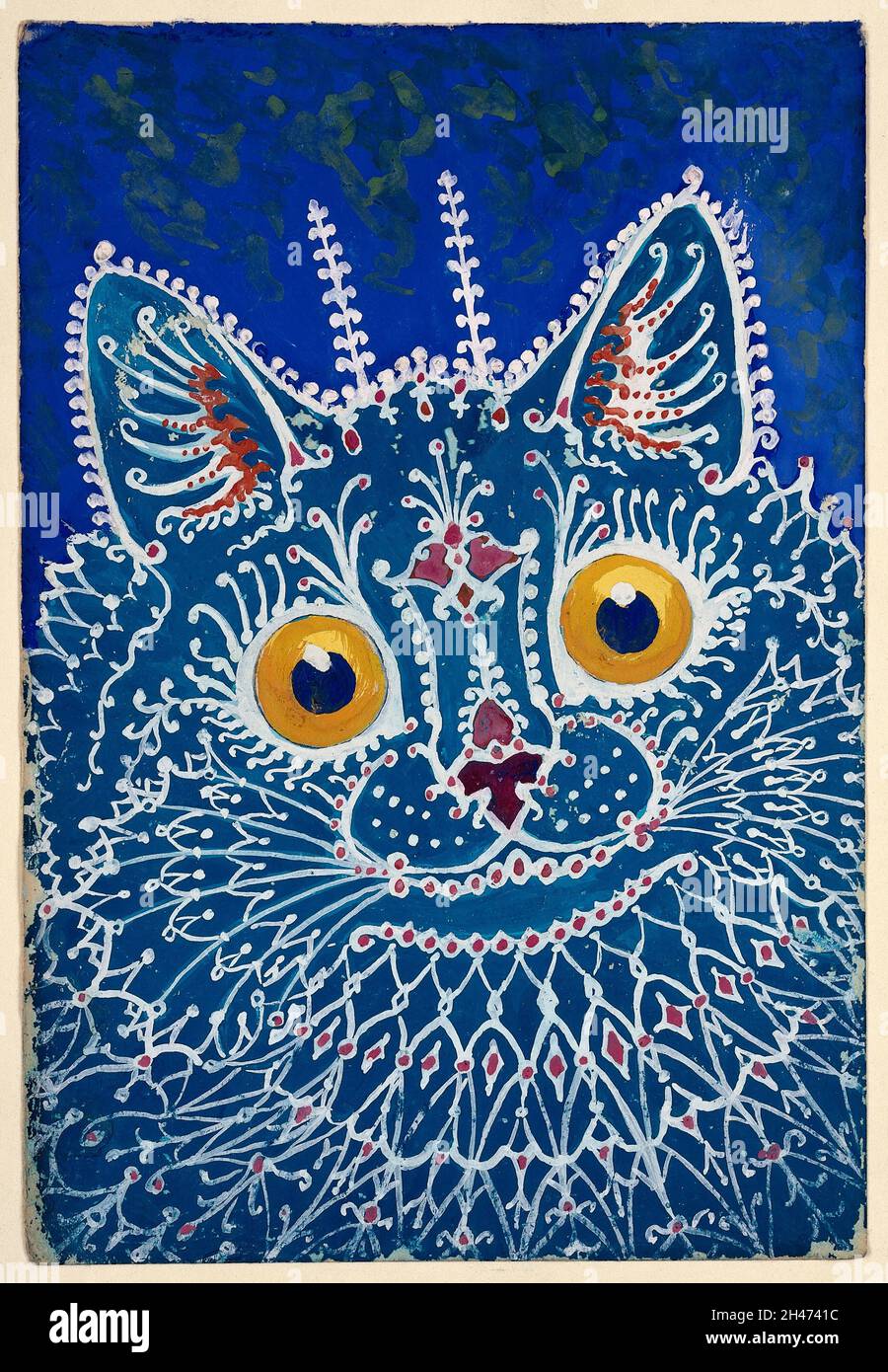 Un gatto in stile 'gotico'. Gouache di Louis Wain, 1925/1939. Foto Stock