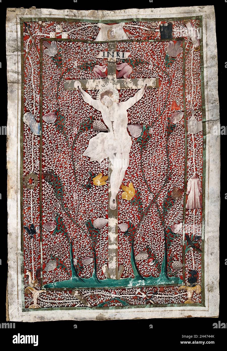 Cristo sulla croce. Tagliare il lavoro di carta. Foto Stock