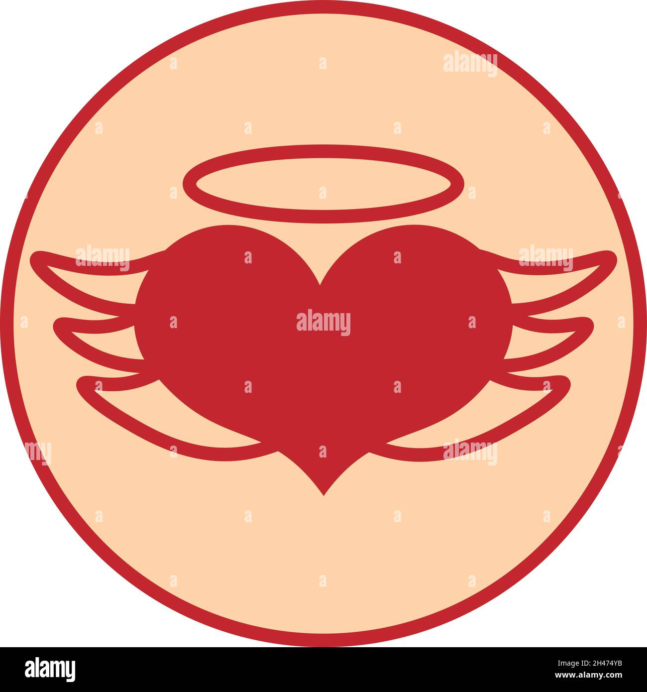 Cuore con ali, illustrazione, vettore, su sfondo bianco. Illustrazione Vettoriale