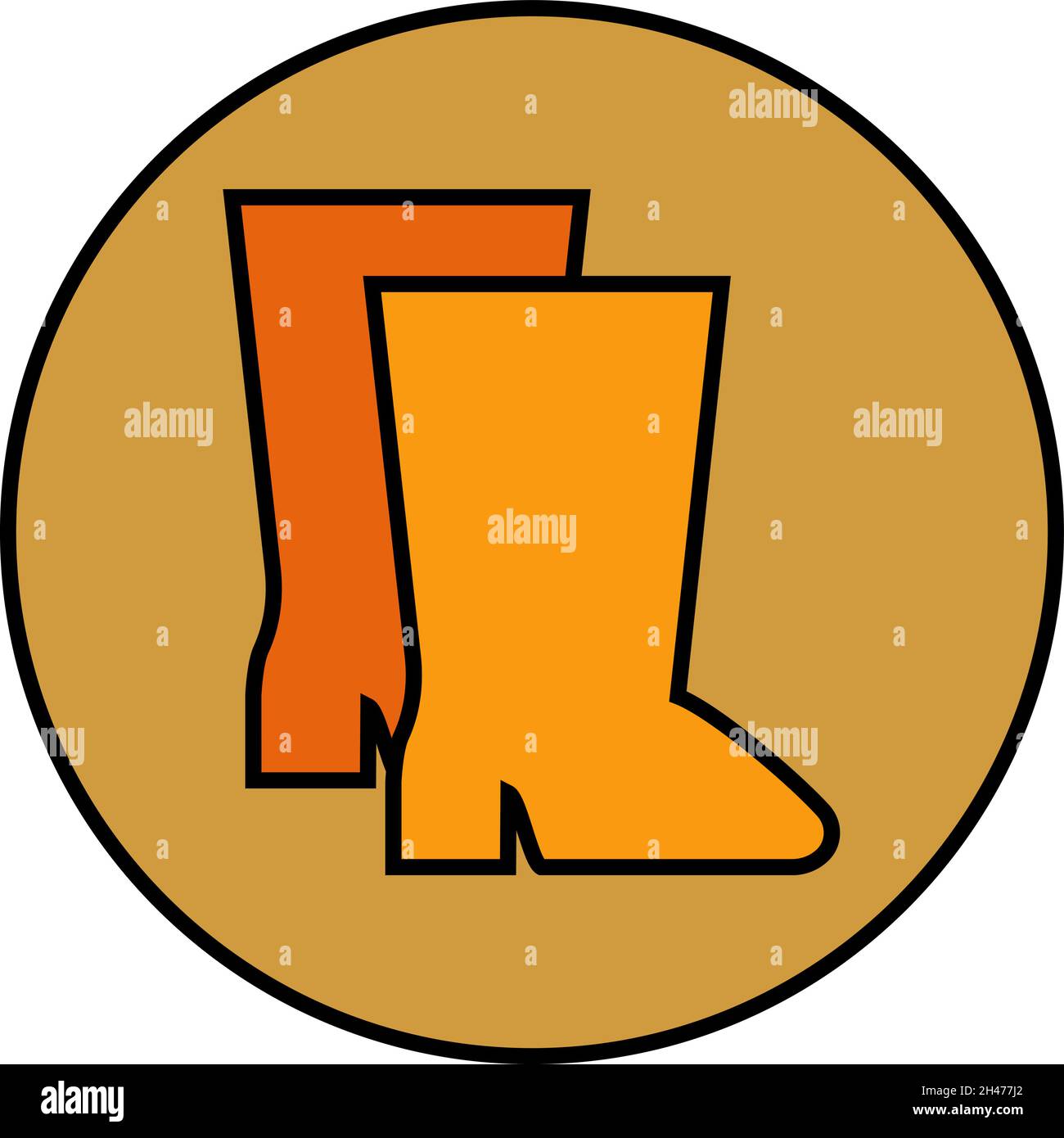 Stivali autunnali marroni, illustrazione, vettore, su sfondo bianco. Illustrazione Vettoriale