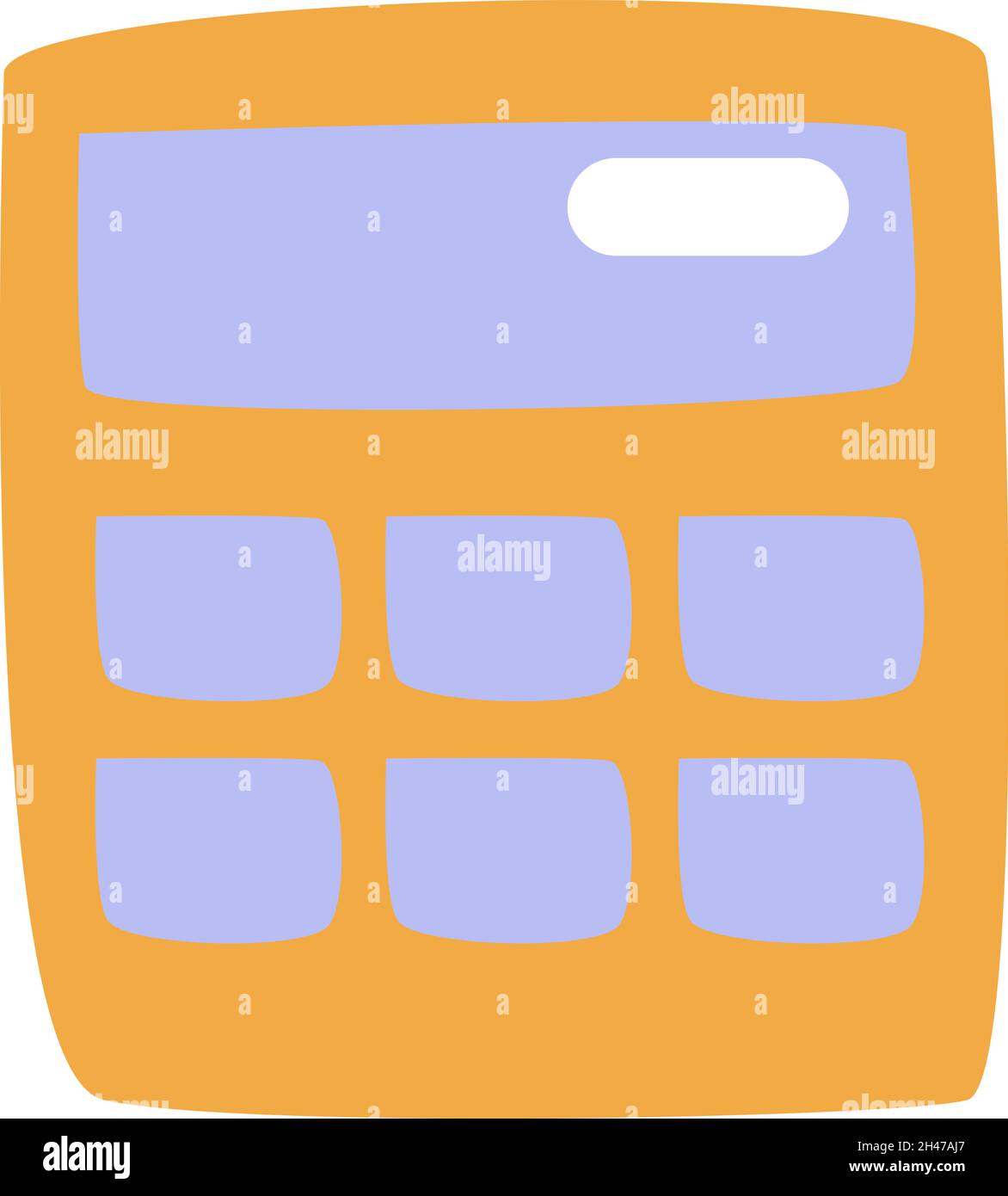 Calcolatrice gialla, illustrazione, vettore, su sfondo bianco. Illustrazione Vettoriale