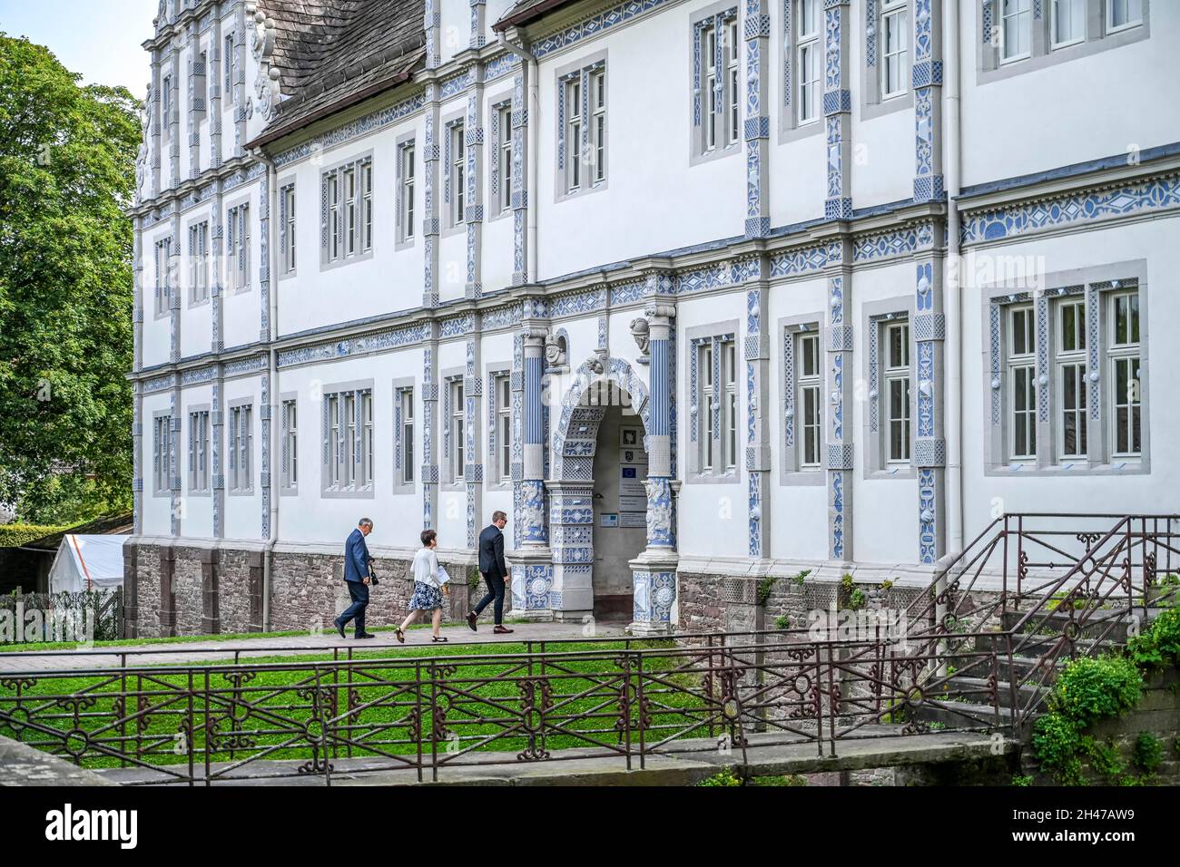 WestPortal, Haupteingang, Schloss Bevern, Niedersachsen, Germania Foto Stock