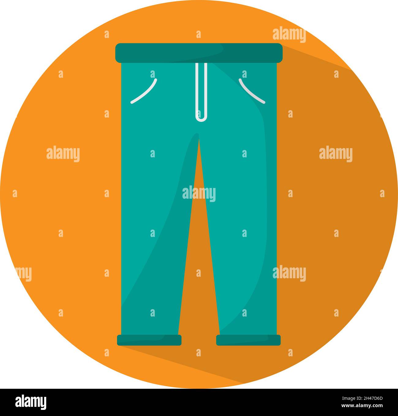 Jeans verdi, illustrazione, vettore, su sfondo bianco. Illustrazione Vettoriale