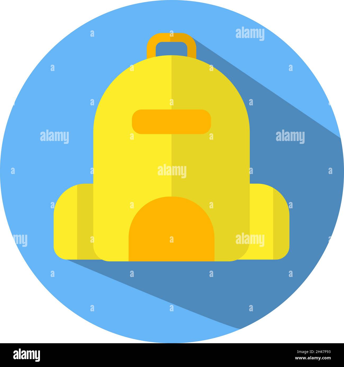 Zaino giallo, illustrazione, vettore, su sfondo bianco. Illustrazione Vettoriale