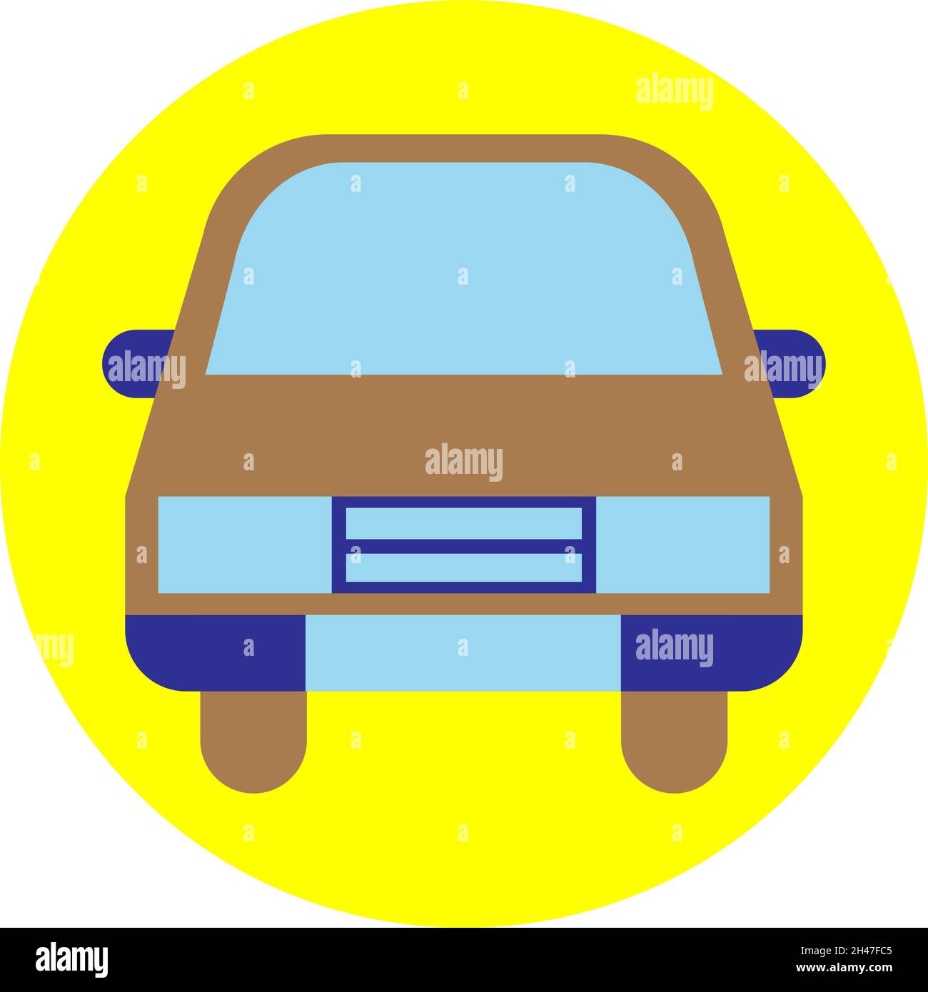 Auto marrone, illustrazione, vettore, su sfondo bianco. Illustrazione Vettoriale