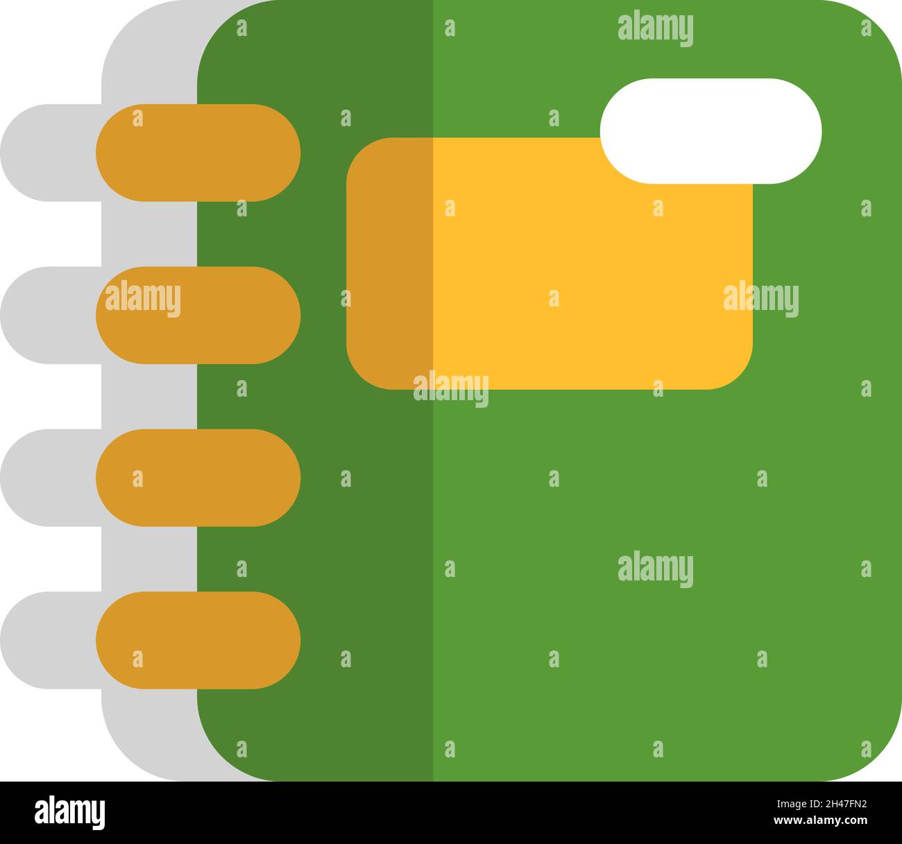 Libro verde cablato, illustrazione, vettore, su sfondo bianco. Illustrazione Vettoriale