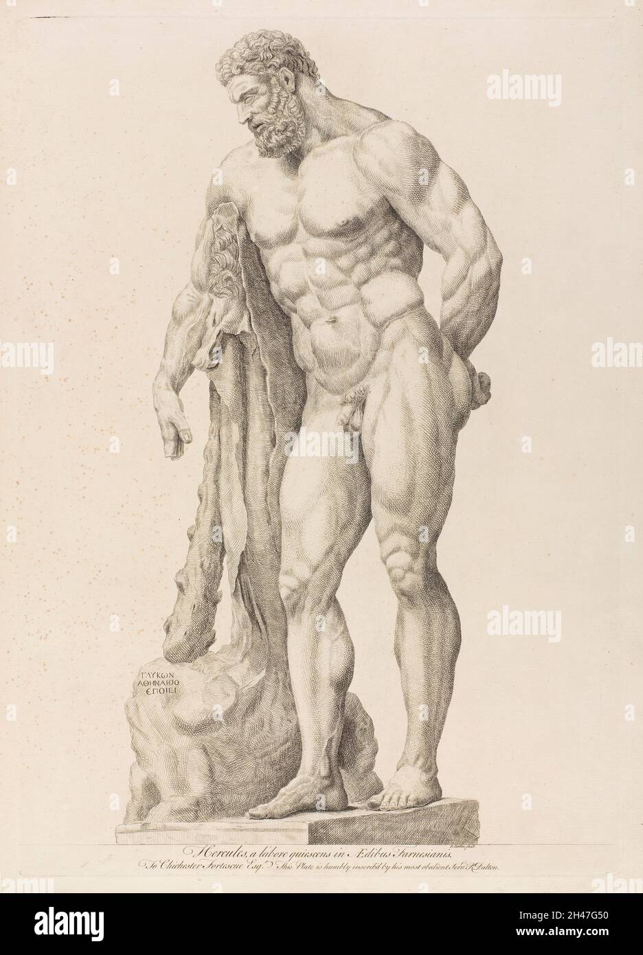 L'Ercole Farnese. Acquaforte di R. Dalton, 174-. Foto Stock