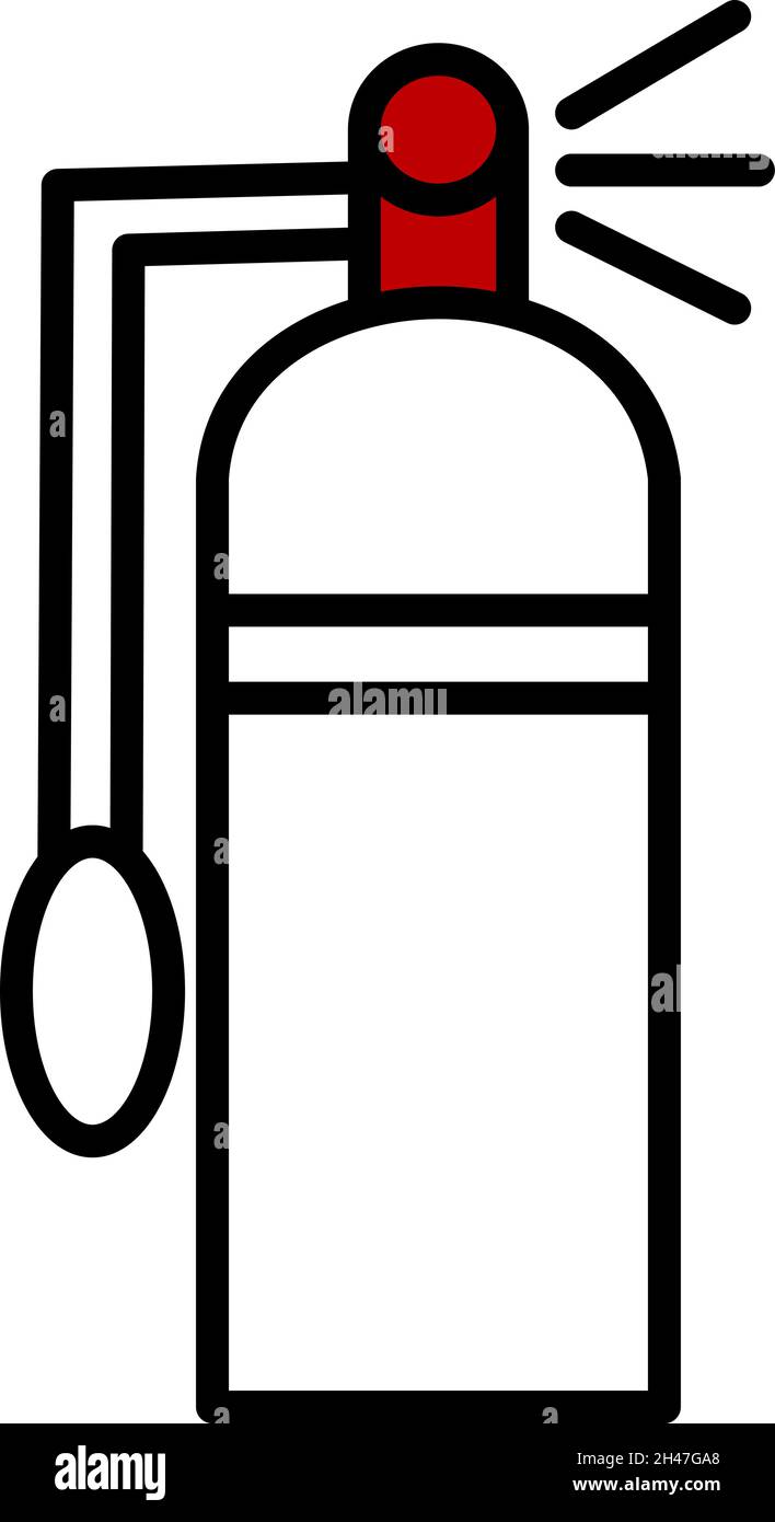 Estintore, illustrazione, vettore, su sfondo bianco. Illustrazione Vettoriale