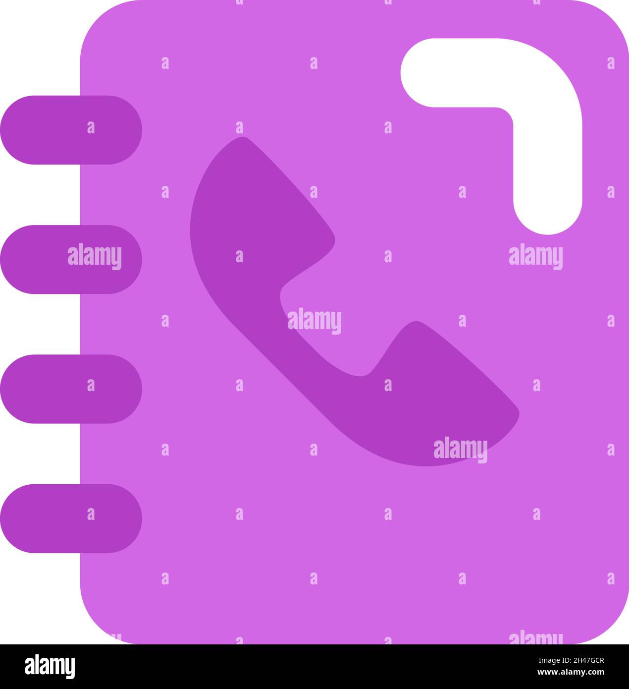 Rubrica viola, illustrazione, vettore, su sfondo bianco. Illustrazione Vettoriale